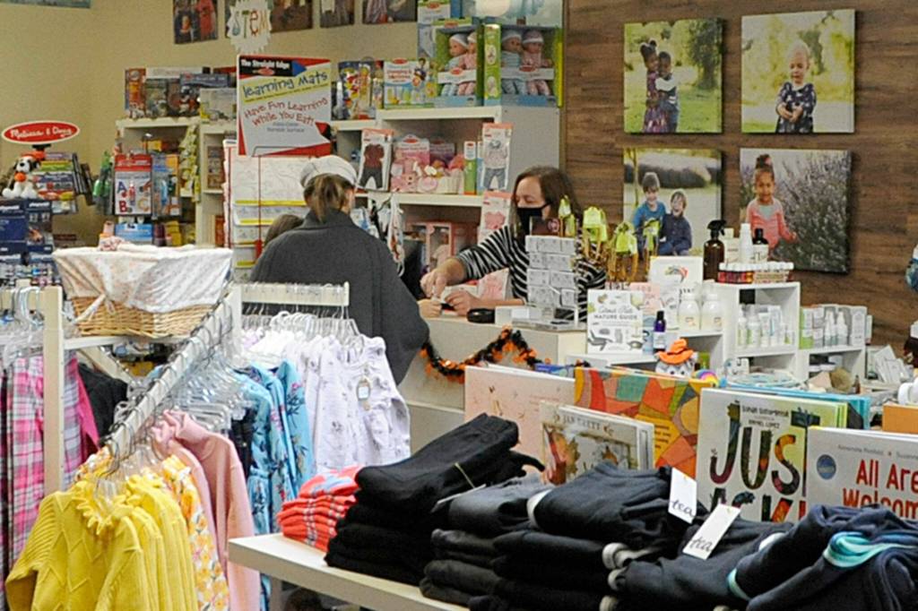 Shipping woes have gotten progressively worse during the pandemic, said Susan Baritelle, owner of Dungeness Kids Co. Shes seen orders come in at half or less of what shes ordered and up to two months late. Sequim Gazette photo by Matthew Nash