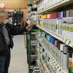 Dave Kunze, the Co-Op Farm and Gardens assistant store manager, said hes waited for an order of berry pink spray paint for a customer since June, but its supposed to come in next month. Kunze said customers are understanding of the delays. We know theyre frustrated, he said. We are too not being able to meet a need. Sequim Gazette photo by Matthew Nash