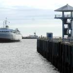 The ferry MV Coho sails past Port Angeles City Pier during a maintenance run in May 2020. File photo by Keith Thorpe/Olympic Peninsula News Group