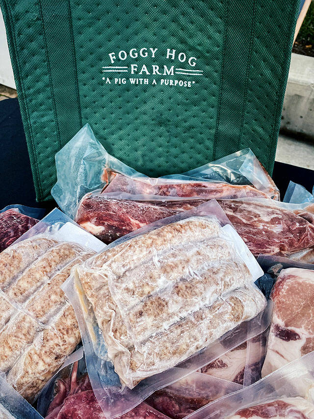 Foggy Hog Farm is a pasture-based, regenerative agriculture ranch from Port Townsend, that primarily focuses on pork and also raises cattle, poultry and lamb.