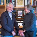Jim Dries and Carol Swarbrick Dries stand before a bookshelf of Carter memorabilia and books in Sequim. The husband/wife team wrote a two-act one-woman play about Lillian Carter, President Carters remarkable mother which has evolved into a docudrama released this year, directed by Vivian Winther, with the blessing of the former President. Interviews with Tommy LaSorda, Sam Donaldson, President Carter and Rosalyn Carter are complemented by performances by Swarbrick Dries filmed in Plains, Georgia, the Presidents birthplace and hub of humanitarian activity. Sequim Gazette photo by Emily Matthiessen