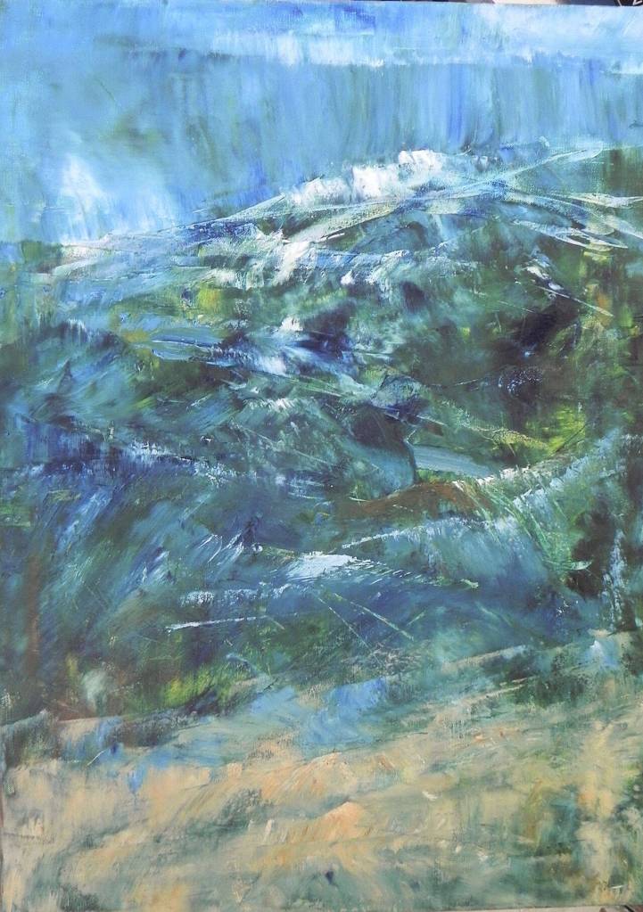 Mountains or Sea by Carol Janda, a featured artist at the Blue Whole Gallerys exhibit Gentle and Tranquil, showing this November. Submitted art