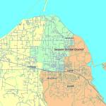 A map of current Sequim School District director boundaries shows District 1 to the west (left) in yellow, District 2 to the north (green) and District 3 to the south and east (orange). Population growth in the district since 2010, as noted in the 2020 Census, means District 3 will likely shrink slightly while the other two Districts will grow. Map courtesy of Sequim School District
