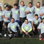 Team members from Salazar Painting celebrate a 2021 Peninsula Soccer League title on Nov. 7. Submitted photo