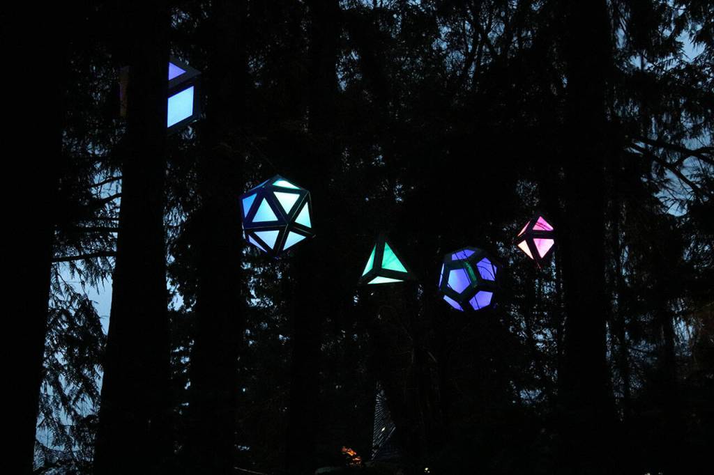 The Port Angeles Fine Arts Centers Light Art Experience has light art installations spread throughout the 5 acres of Websters Woods and runs through Jan. 9, with artwork lit up between 4-8 p.m. Photo courtesy of Port Angeles Fine Arts Center