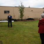 Sequim Mayor William Armacost reads a proclamation recognizing the citys participation in Arbor Day on Nov. 19 in Pioneer Memorial Park. Sequim Gazette photo by Matthew Nash