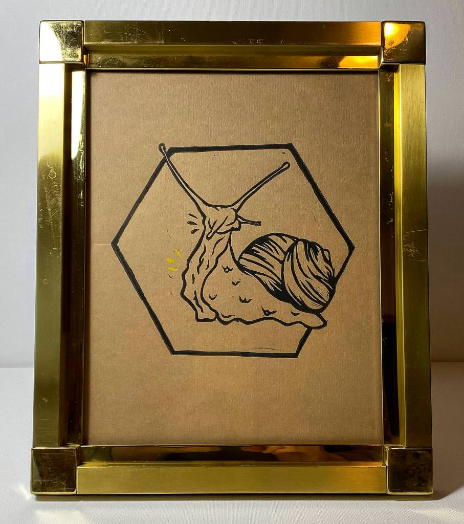 Jaiden Dokkens handprints are on display at Pacific Pantry during the First Friday Art Walk Sequim on Dec. 3. Submitted photo