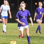 Sequim High senior Hannah Wagner was named a first team-All-Olympic League player in 2021, leading the team in assists (12) and scoring 19 goals, second on the squad. Sequim Gazette file photo by Michael Dashiell