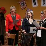 From left, Lynne Murphy, Tara Dupont, Taylor Dowley and Cheryl Di Pietro both act and sing in the on-stage chorus of Olympic Theatre Arts A Christmas Carol: A Live Radio Play. Photo courtesy of Olympic Theatre Arts