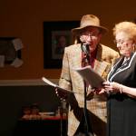 Photos courtesy of Olympic Theatre Arts
Jim Bradrick and Cheryl Di Pietro have fun with an old-time radio-style commercial during a performance A Christmas Carol: A Live Radio Play.