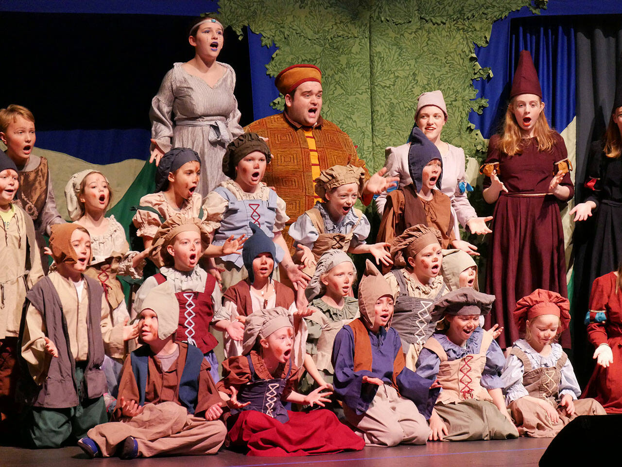 The cast of Missoula Childrens Theatres King Arthurs Quest entertains the Sequim audience in 2019. 
Photo courtesy of Missoula Childrens Theatre.
