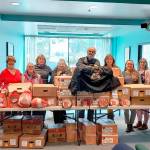 Pictured, from left, are Sequim Elks members Mike Subert, Maura Mattson, Suzan Cantrell, Katherine Evans, Sandra Stafford and Mel Fisher, with Child Advocate Program representatives Jennifer Petty, Tracie Pyeatt, Alicia Scofield and Valerie Brooks, the Child Advocate Program coordinator. Submitted photo