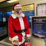 Spotted in the Sequim Post Office, Santa Claus (Don McIntyre) has appeared as the Christmas icon for 50-plus years. Photo courtesy of Jean Kelley