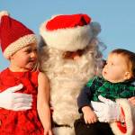 In 2019, Santa Claus, who looks suspiciously like Joe Borden, meets with Zealand and Angus Higgs at the Home Town Holidays event. Sequim Gazette photos by Michael Dashiell 2019