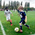 Miles Fradkin of Team Typhoons, a Storm King FC Boys 2012 (U-10) team, advances the ball downfield. Photo courtesy of Storm King FC