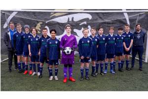 Photo courtesy of Michael Miller
The Storm King U15 Crusaders finished as the runner-up in the North Puget Sound League U15 North Division, going up against elite soccer teams from the Seattle area. From left are, assistant coach Michael LaGrange, right defensive back Caleb LaGrange, left centerback Grant Butterworth, right midfield/striker Maxon Stanford, midfield Kasson Pittman, defensive midfield Edmund Garcia, goalie Anthony Jones, striker Matthew Miller, center midfield James Mason, midfielder Raef Beard, right midfield Jake Weaver, left outside back Bryce Deleon and right centerback Jacob Olsen. Not pictured is midfielders Finnian Evans and Guillermo Salgado, and head coach Michael Miller.