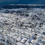 Photographer/videographer John Gussman captured this aerial view of the Sequim-Dungeness Valley following this past weekends snowfall.