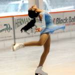Photo by Keith Thorpe/Olympic Peninsula News Group
Danica Sebastian, 12, of Bremerton, a member of the 
Bremerton Figure Skaters Club, gives a skating demonstration on Dec. 21 at the Winter Ice Village in downtown Port Angeles. Club members put on a four routine performance of songs featured in their recent holiday show in Bremerton. The Port Angeles skating rink is open daily from 9 a.m.-9 p.m. with breaks for ice resurfacing through Jan. 3.