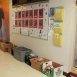 Boxes of food line the hallways at Greywolf Elementary School, where students collected 5,010 pounds of food and $529.05 during the annual 12 Days of Giving  a food drive benefiting the Sequim Food Bank. Submitted photo