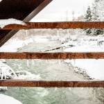 Ice clings to the railing on the historic bridge at Railroad Bridge Park on Dec. 27. Sequim Gazette photo by Emily Matthiessen