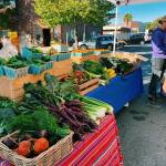 Photo by Emma Jane Garcia
Kia Armstrong of Beanstalk Farm displays produce at the Sequim Farmers & Artisans Market.