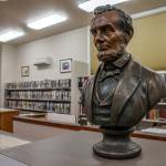 The bust of Lincoln from the former Lincoln School was relocated to the North Olympic History Centers Research Library.