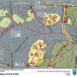 A map shows the Washington State Parks and Recreation Commissions Immersed in Nature proposal for Miller Peninsula State Park. Map courtesy of Washington State Parks and Recreation Commission