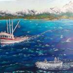 Submitted art
Above: Steve Vogels artwork is on display during the First Friday Art Walk Sequim on
Feb. 4 at Sequim Museum & Arts.
Left: Volcano by Barbara Boerigter, also featured at the Blue Whole Gallery.