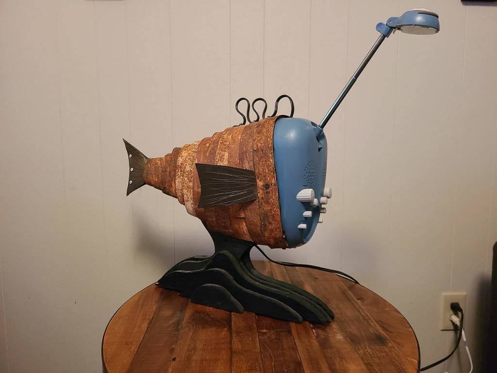 Submitted photo
Christopher Allens Radiofish is constructed from an old AM/FM radio.