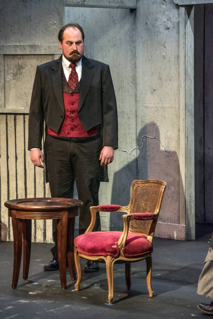 Sean Stone, as Mr. Manningham, overcame his inner disgust to play the role of the villain in OTAs upcoming production of Angel Street, directed by Ginny Holladay. Sequim Gazette photo by Emily MatthiessenSequim Gazette photo by Emily Matthiessen