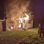 Clallam County Fire District 3 firefighters pulled a man from his home near Woodcock Road on Sunday night within 90 seconds of arriving on scene. Photo courtesy Clallam County Fire District 3