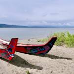 Canoes at Teslin Tlingit Heritage Centre, Teslin, Yukon. Photo by Bob and Enid Phreaner