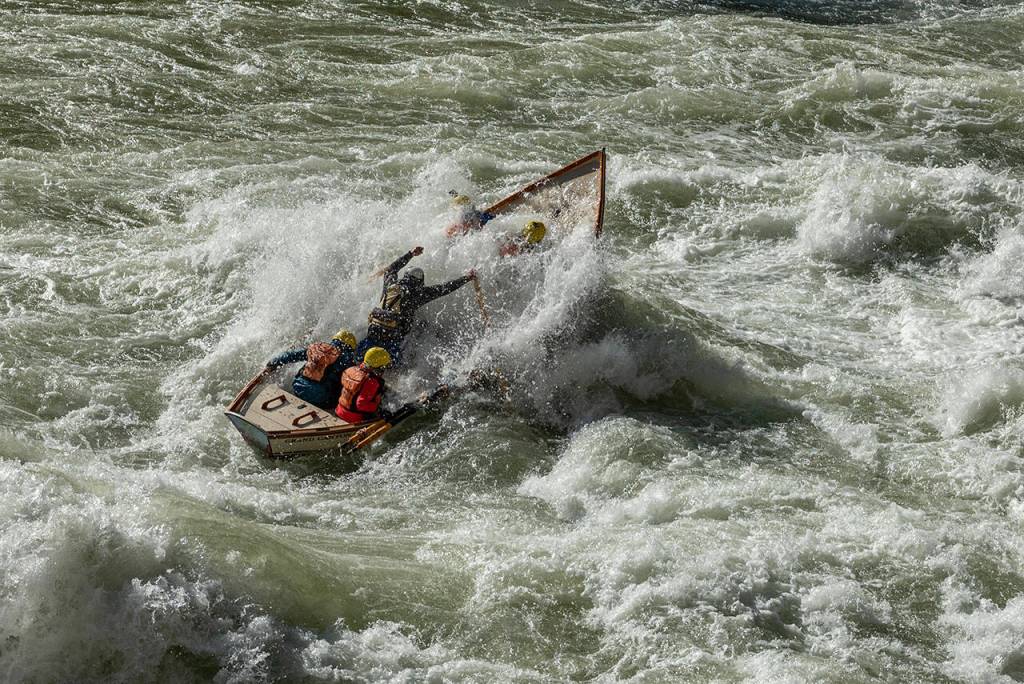Taking a dory through Lava Falls, the biggest of the Colorado River rapids. Photo by Dave Shreffler