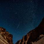 Moonglow and meteor in the Grand Canyon. Photo by Dave Shreffler