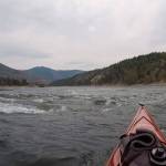 Kayaker John Kuntz approaches rapids near Rock Island. Photo by John Kuntz