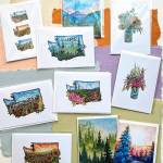 Local artist Sarah Necco has art cards and more on display during the First Friday Art Walk Sequim, at Forage Gifts & Northwest Treasures. Submitted photo