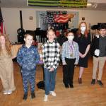 Submitted photo
Student essay winners at the Sequim VFW Post 4760, VFW District 14, and Washington state level, included, from left, Anna Miller, Robert Fickett, Kolby Helvey, Gideon Hales, Anabrie Hales, and Nigel Barclay. Not pictured: Kalob Helvey and Arora Himmelberger.