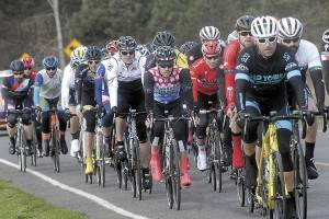 Participants in the senior category 3 race set out from the starting line near the Dungeness Recreation Area north of Sequim during the Tour de Dungeness bicycle races in 2016. File photo by Keith Thorpe/Olympic Peninsula News Group
