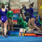 Sequim High senior Alex Schmadeke competes on the floor exercise at an Olympic League meet on Jan. 19 in Port Angeles. She placed 10th in all-around points at the state meet this past weekend, including a fifth place finish in the floor exercise. Sequim Gazette photo by Emily Matthiessen