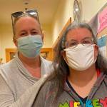 Registered nurse Stephanie Steinman, left, a Family Support Worker for First Step Family Support Centers Supported Parenting Program, and Marlena De Shazo, a Supported Parenting Program Client, celebrate Developmental Disabilities Awareness Month. Submitted photo