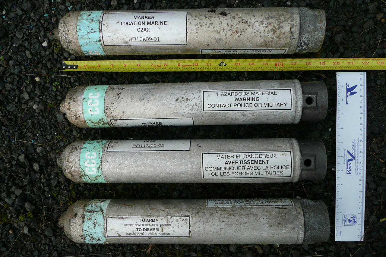 The U.S. Armys Explosive Ordnance Division will be disposing of six phosphorous flares, similar to those pictured here, on Wednesday, March 9. Photo courtesy of U.S. Department of Fish & Wildlife