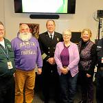 Sequim Gazette photo by Matthew Nash
A few Community Emergency Response Team members were honored under the Presidents Council on Service and Civic Participation last week for their thousands of hours of volunteer service. From left, Keith Koehler, Butch Zaharias, Assistant fire chief Dan Orr (presenter), Cindy Zechenelly, Judi Chapman, and Blaine Zechenelly received presidential awards. Not pictured are John Anzalotti, David Johannssohn and John Viada.