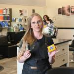 Nikhita Rogers, owner/operator of Fades and Shaves Barbering, operates her third-generation barbering business inside Sunnyside Salon at Rock Plaza in Sequim. The Juicyfruit gum? A tradition handed down to please Rogers younger clients. Sequim Gazette photo by Michael Dashiell