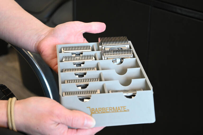 Some blades of the trade at Nikhita Rogers Fades and Shaves Barbering business. Sequim Gazette photo by Michael Dashiell