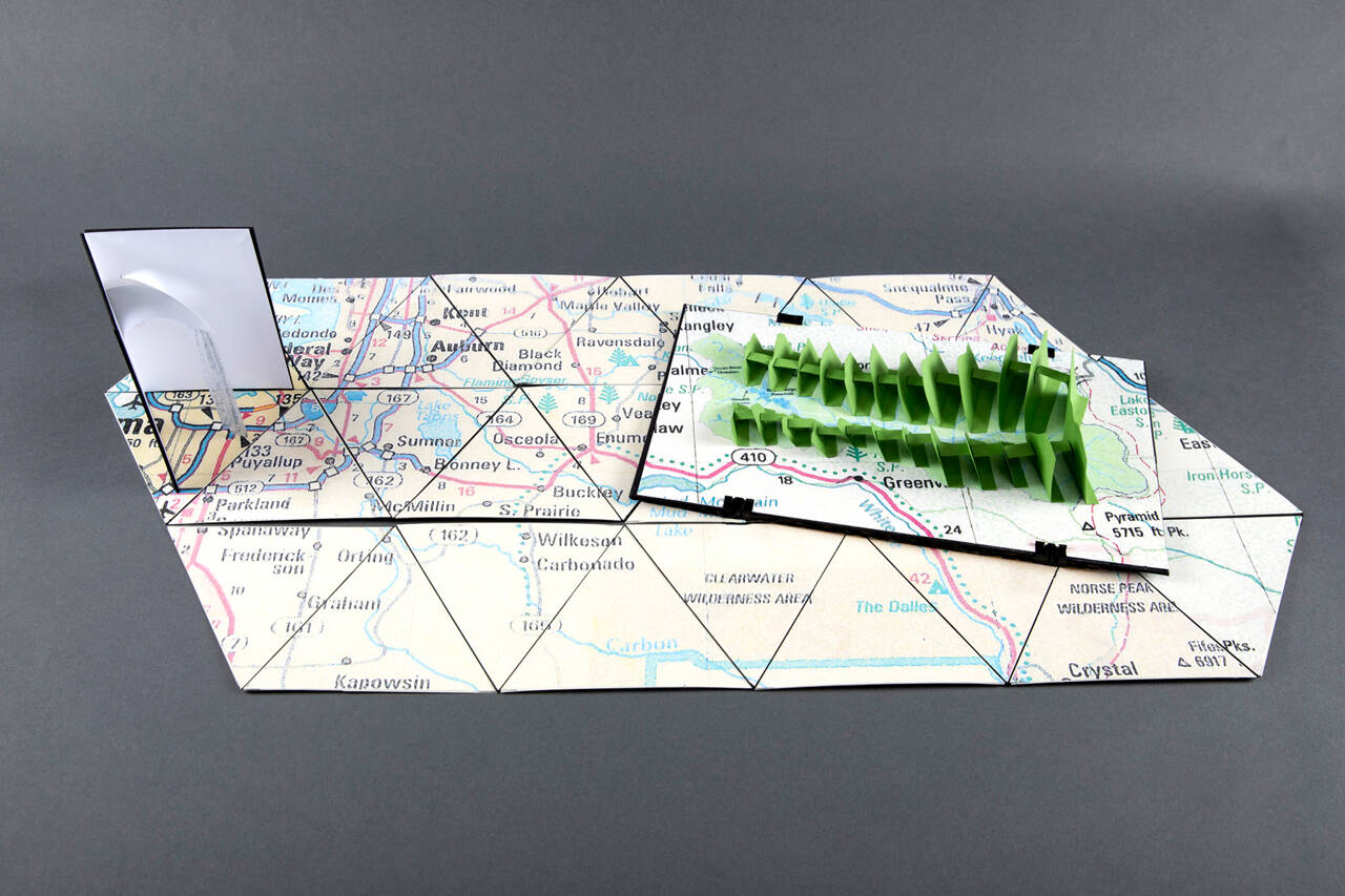 Photo courtesy of Port Angeles Fine Arts Center
Flow of Water, by artist An Gates, is part of the Port Angeles Fine Arts Centers Science Stories exhibition.