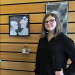 Photo by Patsene Dashiell/City of Sequim
Kaylie Steed, a Sequim High School freshman, stands beside One Who Has Loved Truly, her drawing that took top honors in the High Schools of the Olympic Peninsula Creative Crafts and Arts Exhibit, at the Sequim Civic Center.