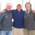 Planning for Sequim Bay Yacht Club’s May 1 Opening Day of Boating Season events are, from left, immediate past commodore Jerry Fine, commodore Frank DeSalvo and vice commodore Sue Baden. The trio is pictured aboard the Flora Mae, the Fine cruiser, one of the boats that attendees can get a free ride; riders are offered to the public between 10 a.m.-12:30 p.m. at John Wayne Marina. Submitted photo