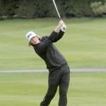 Sequims Ben Sweet hits from the fairway on the first hole against Port Angeles on April 15 at Peninsula Golf Club. Sweet shot a 4-over-par 40, one shot back of medalist teammate Dominick Riccobene. Photo by Keith Thorpe/Olympic Peninsula News Group
