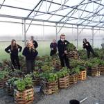 Photo courtesy of Bill McFarlen
Sequim High School agriculture science students show off flower baskets theyve made, part of the schools annual fundraising partnership with the City of Sequim.