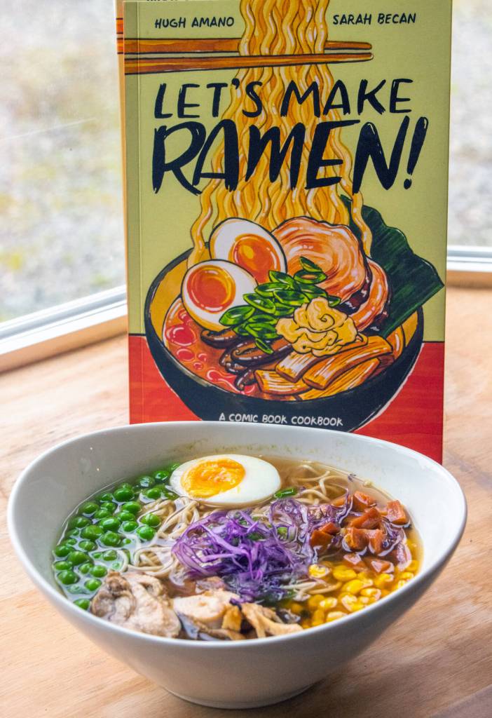 The ramen served at Soup in the Alley, 138 W. Washington St., is based on a recipe from “Let’s Make Ramen, a Comic Book Cookbook” by Hugh Amano and Sarah Becan, which is for sale in the dining room. Sequim Gazette photo by Emily Matthiessen
